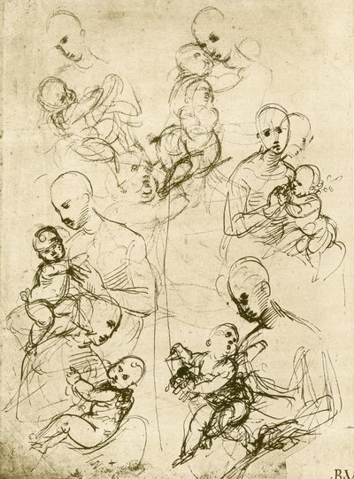 Sei studi di Madonna da Raffaello Sanzio Raphael
